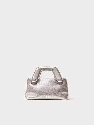 Borsa Nano Alice Crinkled Silver