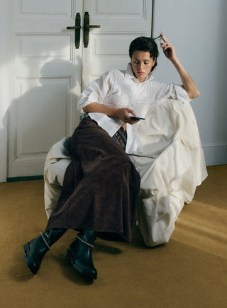  Laagam Zinnia Brown Midi Skirt