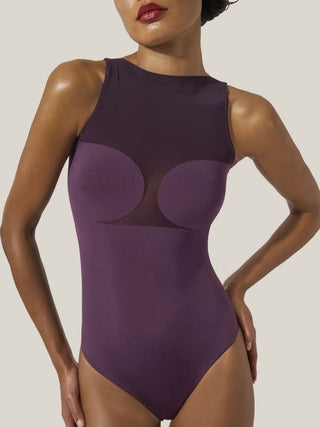  Wolford Bustier String Body Aubergine