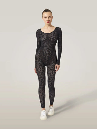  Wolford Reptile Net Jumpsuit Black