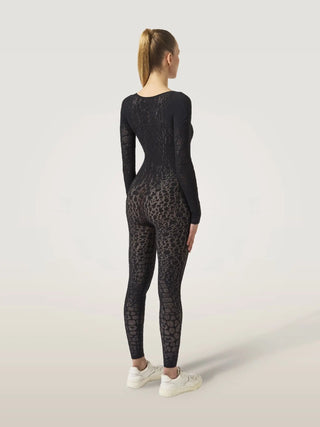  Wolford Reptile Net Jumpsuit Black