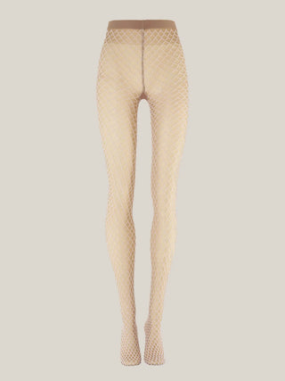  Wolford Velvet Net Tights White