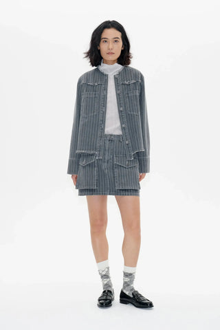 Baum und Pferdgarten Jacket Bo Grey Pinstripe Denim Jacket - Anavi