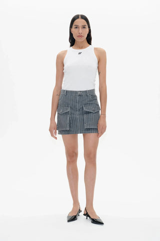 Baum und Pferdgarten Skirt Sali Grey Pinstripe Denim Skirt - Anavi