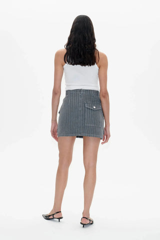 Baum und Pferdgarten Skirt Sali Grey Pinstripe Denim Skirt - Anavi