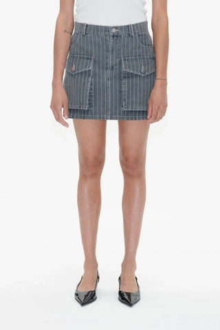 Baum und Pferdgarten Skirt Sali Grey Pinstripe Denim Skirt - Anavi