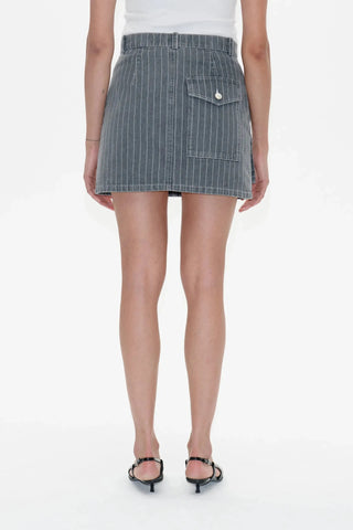 Baum und Pferdgarten Skirt Sali Grey Pinstripe Denim Skirt - Anavi