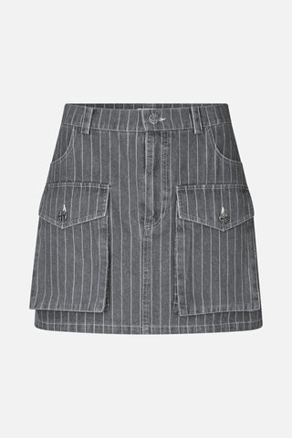 Baum und Pferdgarten Skirt Sali Grey Pinstripe Denim Skirt - Anavi