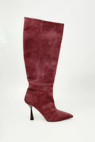 Boots - Kirò Purple Red Suede Boots - Anavi