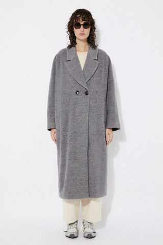 Coat - Rita Row Setut Grey Melange Coat - Anavi