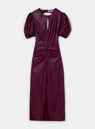 Dress - Laagam Provence Burgundy Faux Leather Dress - Anavi