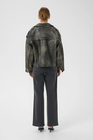 Gestuz Gzjaggy Black Leather Jacket - Anavi
