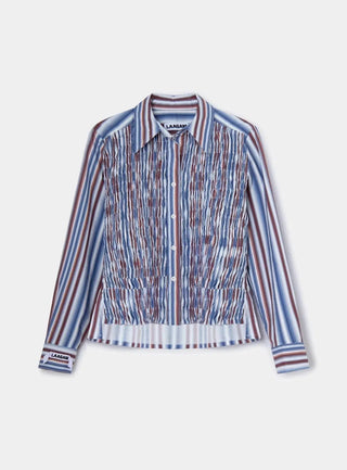  Laagam Liam Blue Striped Ruched Shirt
