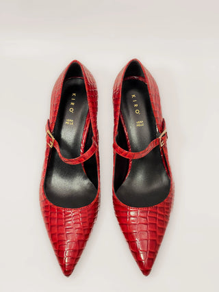 Kirò Décolleté Rosso Coccodrillo Croco - Anavi