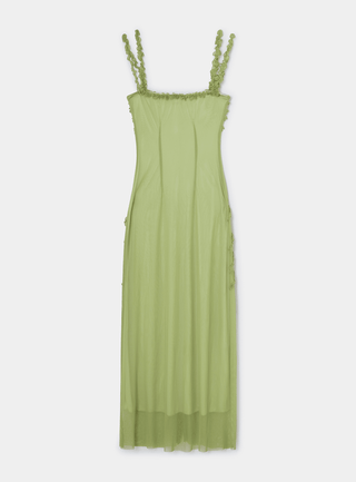 Laagam Arabella Green Ruffled Dress - Anavi