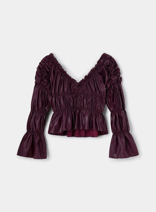 Laagam Blouse Sadie Burgundy Blouse - Anavi