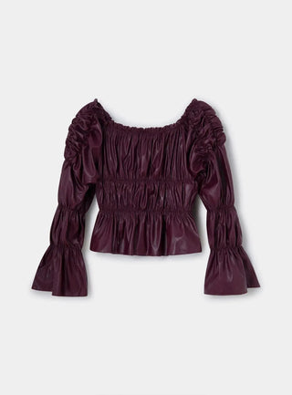 Laagam Blouse Sadie Burgundy Blouse - Anavi