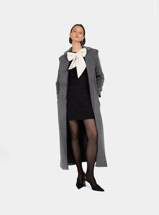Laagam Candice Bow Textured Dress - Anavi