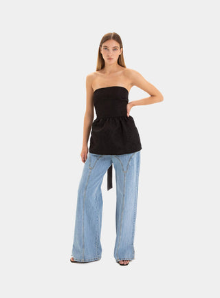 Laagam Cecile Black Strapless Top - Anavi