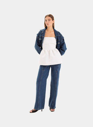 Laagam Cecile White Strapless Top - Anavi