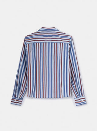 Laagam Liam Blue Striped Ruched Shirt - Anavi