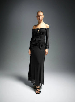 Laagam Naomi Black Tulle Dress - Anavi
