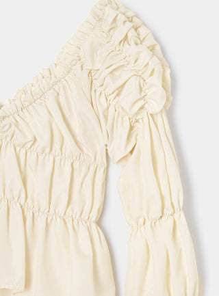 Laagam Sadie Ecru Ruched Blouse - Anavi