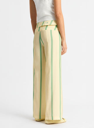 Laagam Tashi Yellow Striped Flow Pants - Anavi