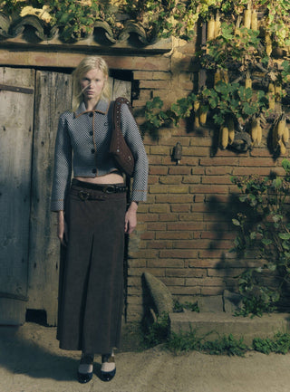  Laagam Nalia Brown Suede Bag