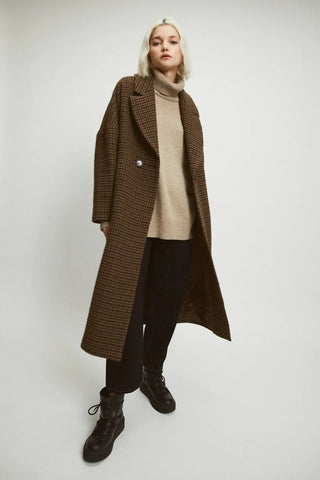 Rita Row Cedar Checkered Coat - Anavi