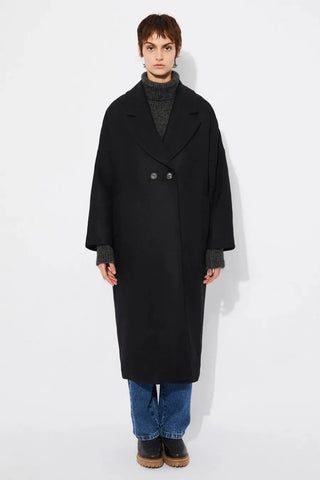 Rita Row Coat Cedar Black Coat - Anavi