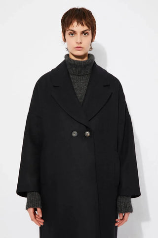 Rita Row Coat Cedar Black Coat - Anavi