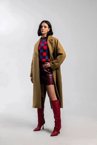 Rita Row Coat Cedar Camel Coat - Anavi