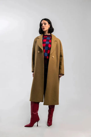 Rita Row Coat Cedar Camel Coat - Anavi