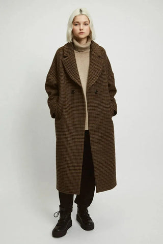 Rita Row Coat Cedar Checkered Coat - Anavi