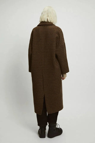 Rita Row Coat Cedar Checkered Coat - Anavi