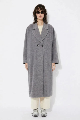 Rita Row Coat Setut Grey Melange Coat - Anavi