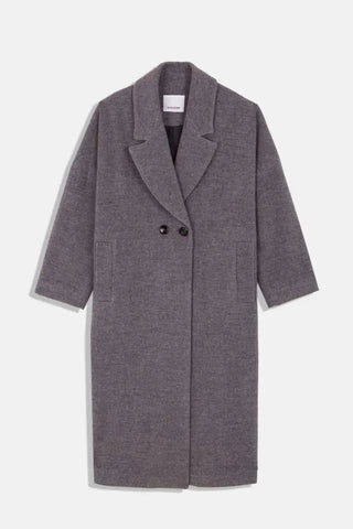 Rita Row Coat Setut Grey Melange Coat - Anavi