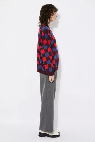 Rita Row Sweater Freser Checkered (red/blue) Sweater - Anavi