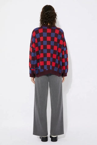 Rita Row Sweater Freser Checkered (red/blue) Sweater - Anavi