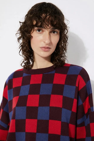 Rita Row Sweater Freser Checkered (red/blue) Sweater - Anavi