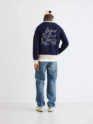 Woodbird Cardigan Wbkoon Noodle Cardigan Navy - Anavi