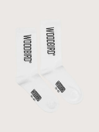 Woodbird Socks Wbtennis Logo Socks White-black - Anavi