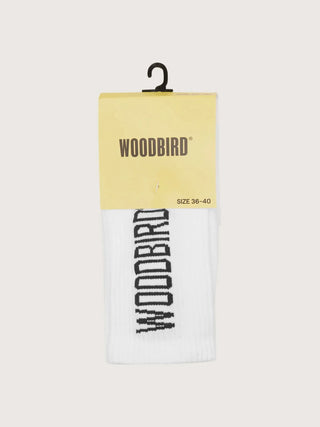 Woodbird Socks Wbtennis Logo Socks White-black - Anavi