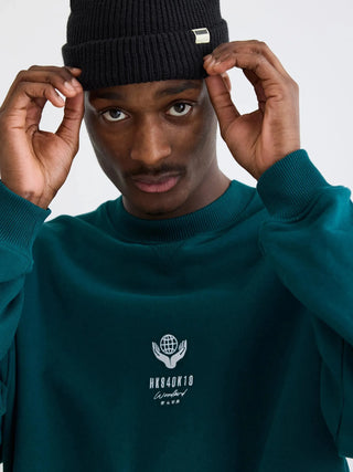 Woodbird Sweatshirt Wbcope Globe Crew Sports Green - Anavi