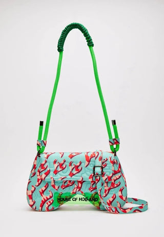 House of Holland Bag Saddle Water Green Flame Bag - Anavi