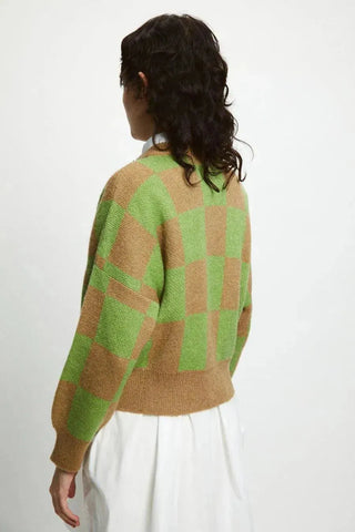 Rita Row Cardigan Ellen Checkered Cardigan - Anavi