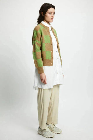 Rita Row Cardigan Ellen Checkered Cardigan - Anavi